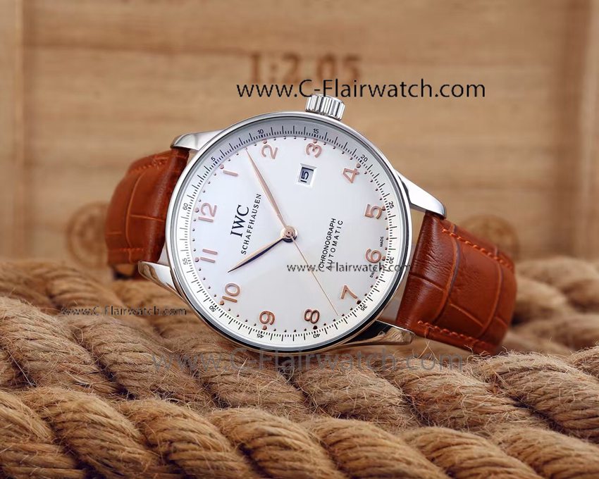 Copy IWC Schaffhausen Portuguese Man Watch Brown Leather SS Case Copy IWC Schaffhausen Portuguese Man Watch Brown Leather SS Case